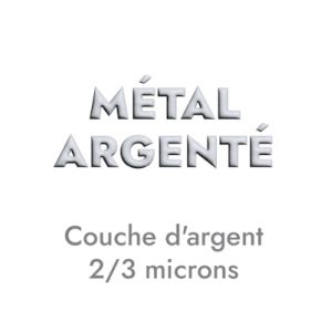 Pampille lezard lisse en metal placage argent-35mm