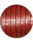 Cuir plat de 10mm avec relief bronze métal et rouge en vente au cm