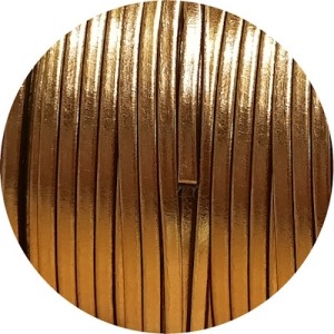 Cuir plat 3mm or doré miroir métal vendu à la coupe au cm