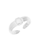 Bague noeud en étain plaqué argent 10microns blanc brillant