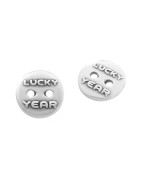 Bouton en métal lucky year de 16mm placage argent