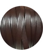 Cuir plat de 10mm fantaisie marron foncé avec 3 rainures en vente au cm