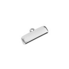 Paire d'embouts a coller placage argent pour cuir plat de 20mm