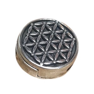 Fermoir magnétique fleur de vie pour cuir plat de 10mm