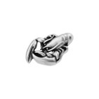 Passant homard en zamak placage argent pour cuir plat de 10mm