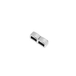 Slider rectangle rainuré pour 2 cuirs plats de 5mm