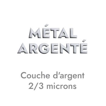 Passant double 3 boules placage argent pour cuir plat de 3mm