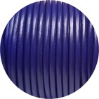 Lacet de cuir rond bleu violet de 4mm-Espagne-Premium