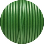 Lacet de cuir rond vert de 4mm-Espagne-Premium