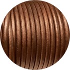 Lacet de cuir rond vieux cuivre de 4mm-Espagne-Premium