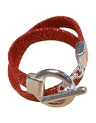 Superbe bracelet double tour en kit avec de la bride rouge cerise