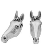 Perle tête de cheval de 37mm en métal placage argent