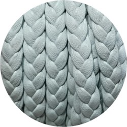 Cordon de cuir plat tresse 5mm aquamarine vendu au mètre