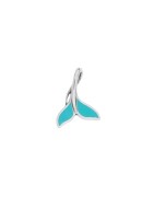 Pendentif queue de poisson émaillée turquoise en métal placage argent