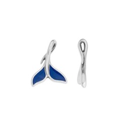 Pendentif queue de poisson émaillée marine en métal placage argent Pendentif queue de poisson émaillée marine en métal placage argent