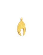 Pendentif pince de homard émaillée marine et œil en métal couleur or