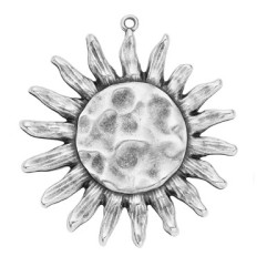Soleil ou tournesol de 49mm en métal placage argent