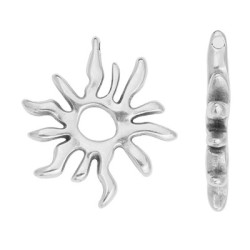 Soleil pour collier de 27mm en métal placage argent Soleil pour collier de 27mm en métal placage argent