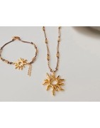 Soleil pour collier de 27mm en métal couleur or