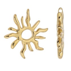 Soleil pour collier de 27mm en métal couleur or Soleil pour collier de 27mm en métal couleur or