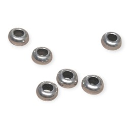 Poche de 10 perles rondes lisses pleines aplaties en laiton placage argent