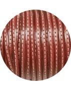 Cuir plat de 5mm vieux rose foncé couture blanche en vente au cm-Premium