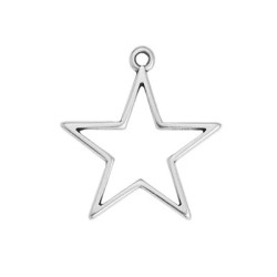 Pendant étoile en métal placage argent