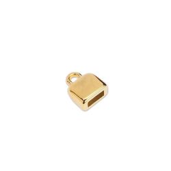 Paire d'embouts a coller couleur or pour cuir plat de 5mm