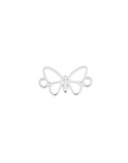 Intercalaire papillon ajourée de 17mm en métal placage argent