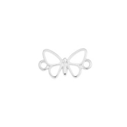 Intercalaire papillon ajourée de 17mm en métal placage argent