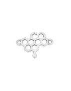 Intercalaire nid d'abeille de 21mm en métal placage argent