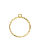Pendant rond ajouré fin en métal couleur or