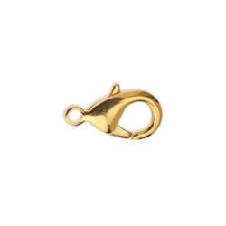 Fermoir mousqueton de 15mm en laiton couleur or Fermoir mousqueton de 15mm en laiton couleur or