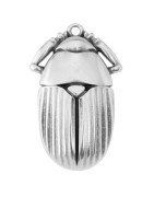 Pendentif scarabée de 39mm en métal placage argent