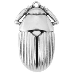 Pendentif scarabée de 39mm en métal placage argent