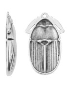 Pendentif scarabée de 39mm en métal placage argent