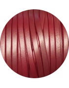 Cordon de cuir plat 5mm rose poudré vendu à la coupe au cm