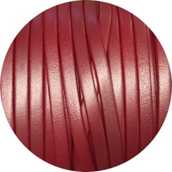 Cordon de cuir plat 5mm rose poudré vendu à la coupe au cm
