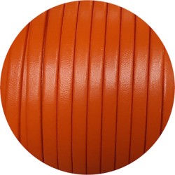 Cuir plat lisse de 5mm orange vif en vente au cm