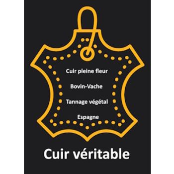 Cordon de cuir rond de 2mm noir brut fabriqué en Espagne