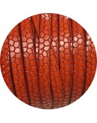Cuir plat de 10mm fantaisie avec relief crocodile orange en vente au cm
