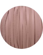 Cuir plat de 3mm soft vieux rose bords droits en vente au cm