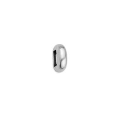 Rectangle lisse de 9mm en zamak placage argent pour cuir plat 5mm