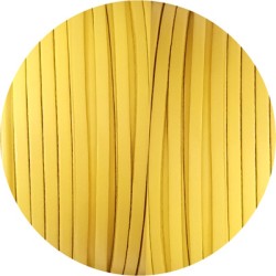 Cuir plat lisse de 3mm jaune vif en vente au cm