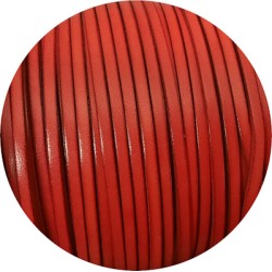 Cuir plat lisse de 3mm de couleur rouge corail en vente au cm