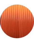 Cuir plat lisse de 3mm orange vif en vente au cm