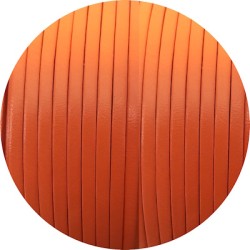 Cuir plat lisse de 3mm orange vif en vente au cm