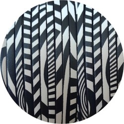 Cuir plat 3mm fantaisie impression vagues noires en vente au cm Cuir plat 3mm fantaisie impression vagues noires en vente au cm