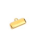 Paire d'embouts a coller en métal couleur or pour cuir plat de 15mm