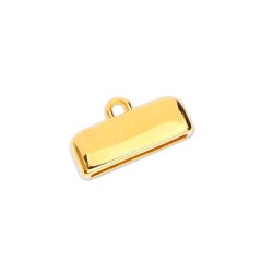 Paire d'embouts a coller en métal couleur or pour cuir plat de 15mm